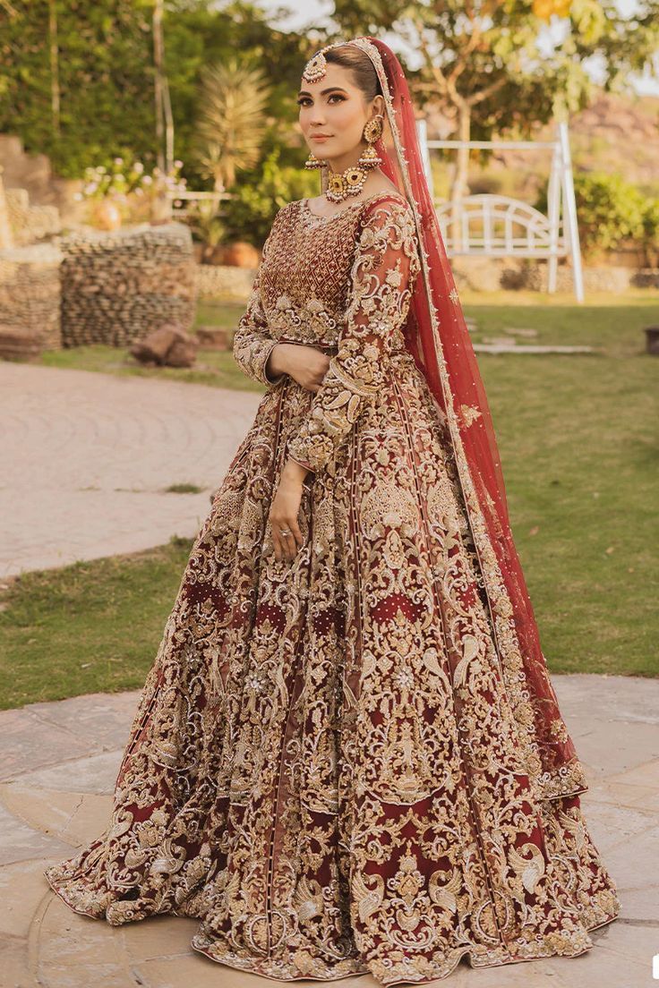 Royal Red Bridal Lehenga with Heavy Embroidery