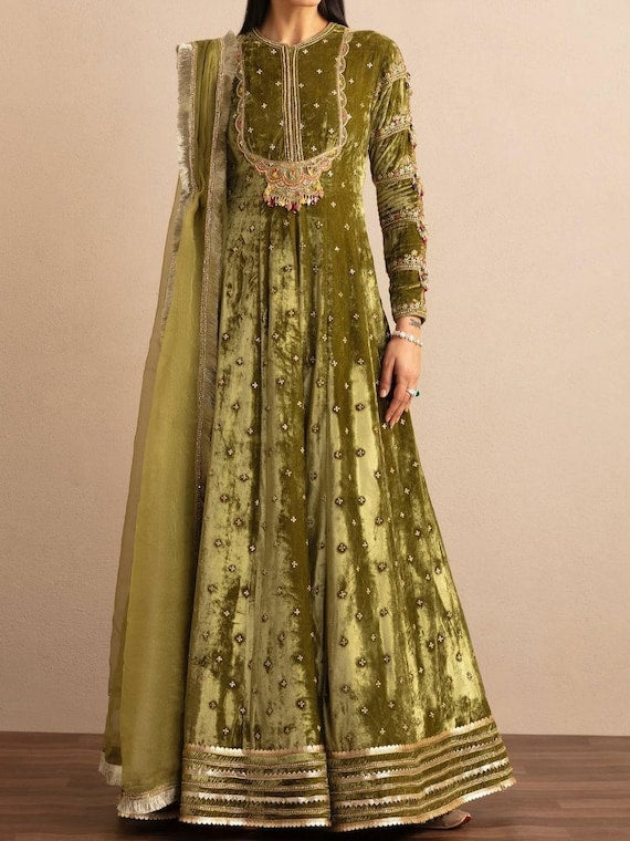 Designer Velvet Anarkali Gown