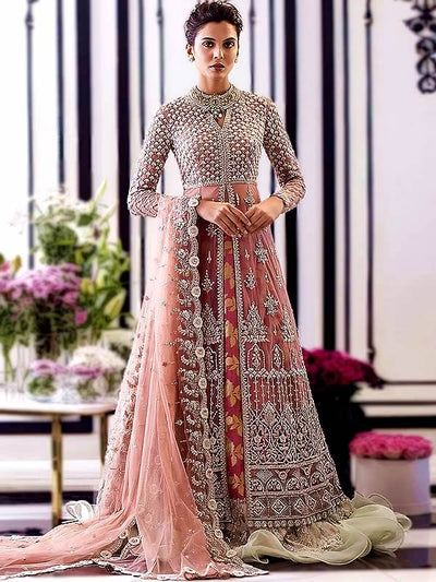 Apricot Crinum Anarkali Dress
