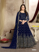 Black Silk Embroidered Anarkali Suit